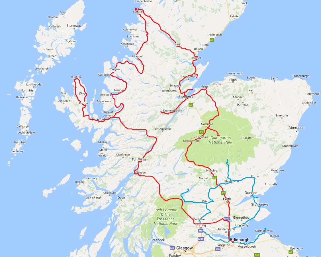 mapa Škotsko